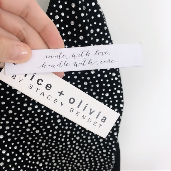 SOLD NWT Alice + Olivia Phoebe Crystal Bodysuit - Picture 9 of 11